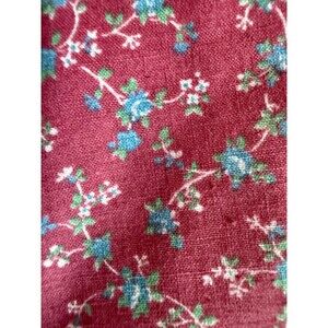 Vintage Tiny Blue Floral on Mauve Fabric - 7+ Yards - Cotton - Flowers -